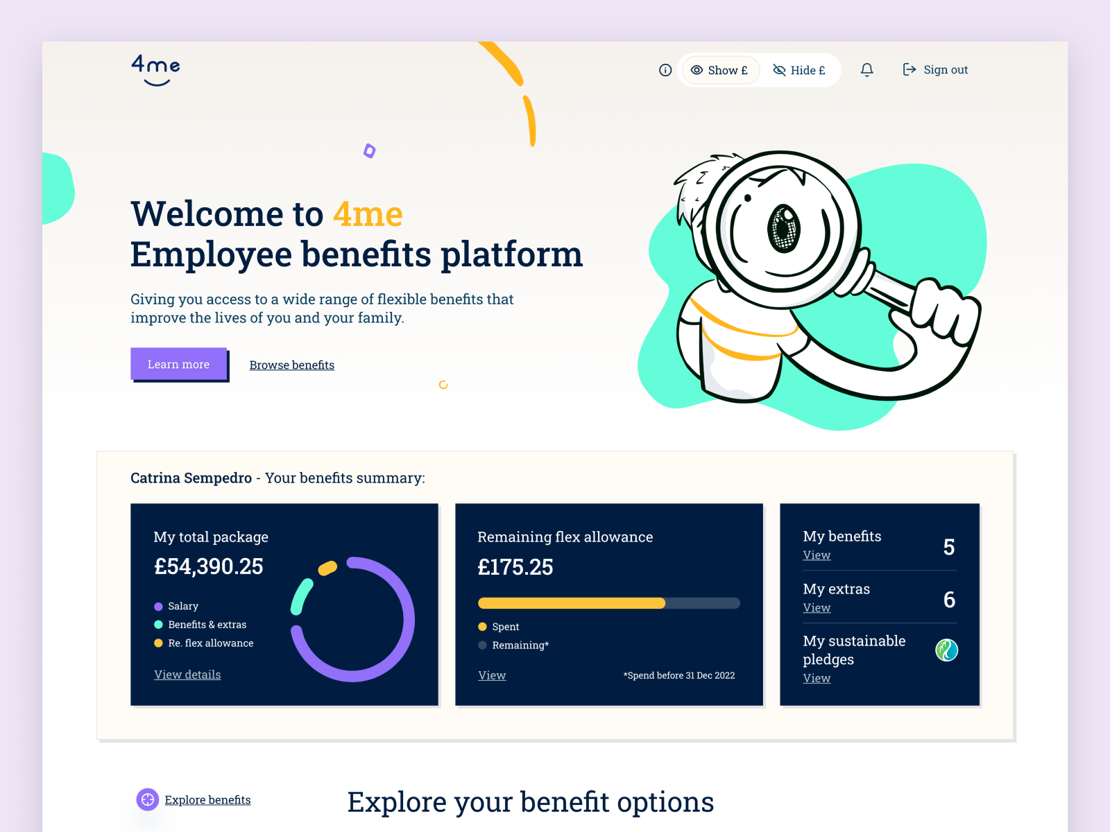 Alternate theme homepage UI for the Choices 4Me platform