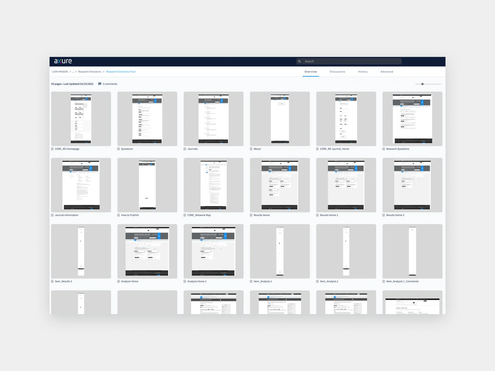 Axure wireframes screenshot for Cambridge University Press